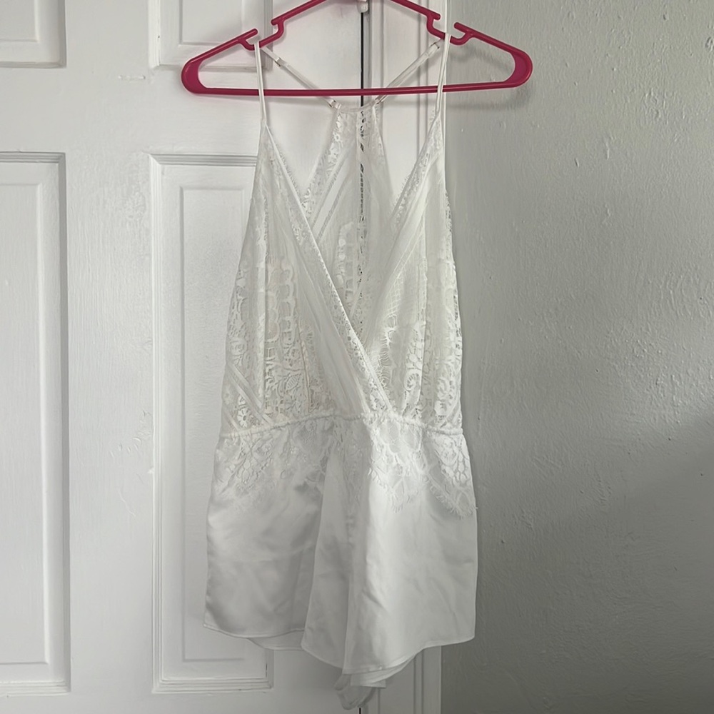 BHLDN White Lace Romper Bridal